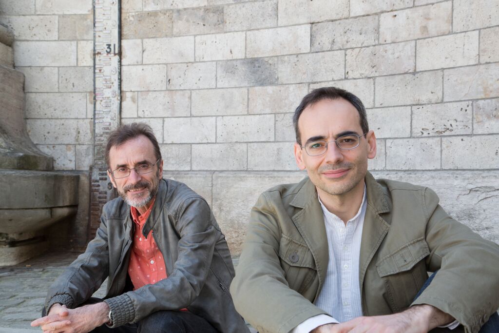 Sarjakuvataiteilijat Rubén Pellejero (vasemmalla) ja Juan Diaz Canales (oikealla).